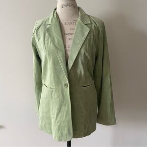 NWT Denim and Co. Suede Leather Jacket